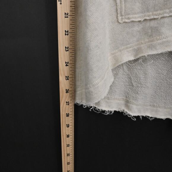 FREE PEOPLE Hoodie Womens Sz XS Vintage Beach Day Cream Coastal Boho Sleeveless - Picture 9 of 11